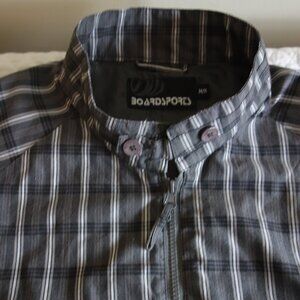 BOARDSPORTS Gray Plaid Full Zip Lined Lightweight Jacket – Mens Med